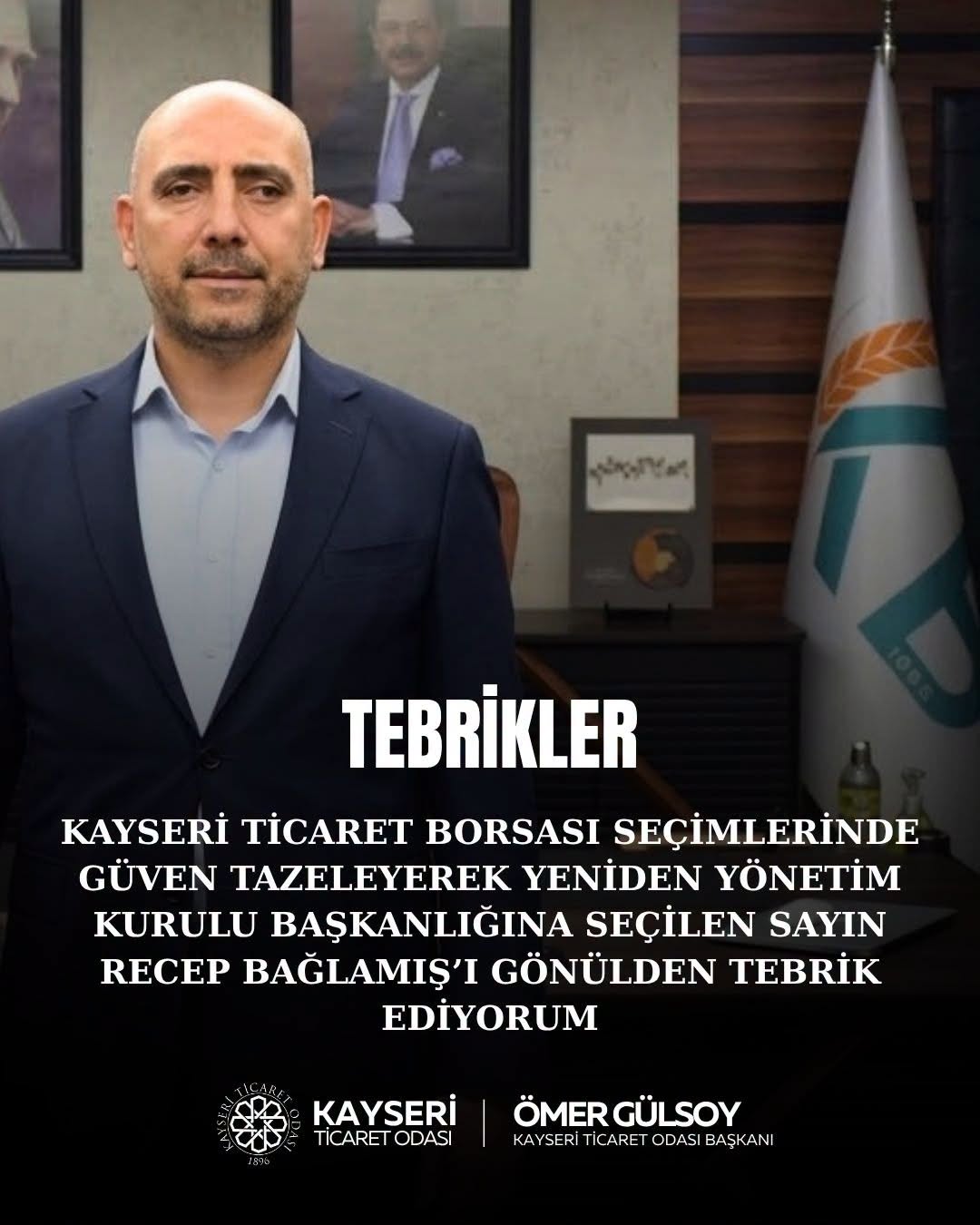 Ömer Gülsoy’dan Recep Bağlamış’a tebrik mesajı