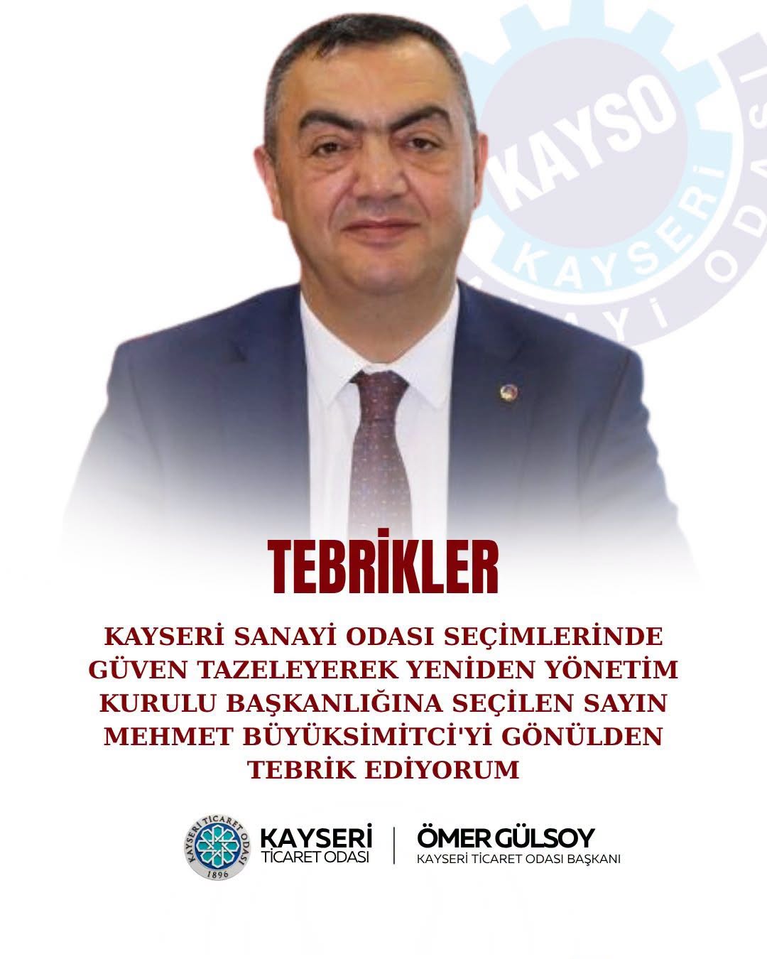 Ömer Gülsoy’dan Mehmet Büyüksimitçi’ye tebrik mesajı